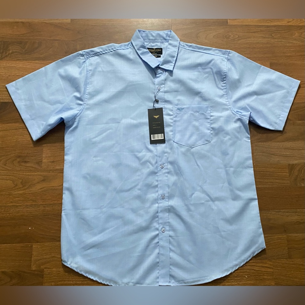 Arizona Eagle Pure Linen Button Down Shirt Size L NWT